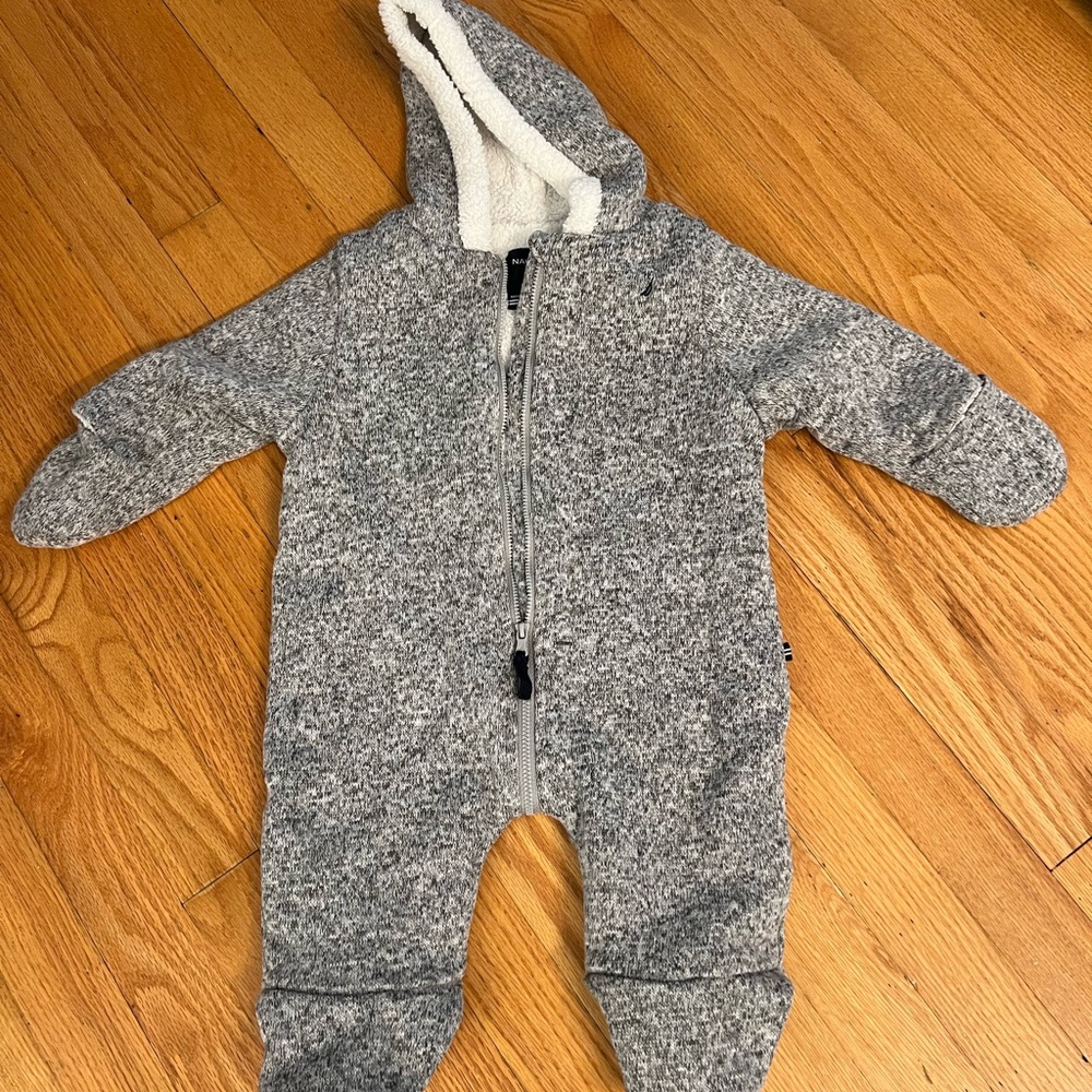 Nautica Heather Gray Kids Footie bunting snowsuit